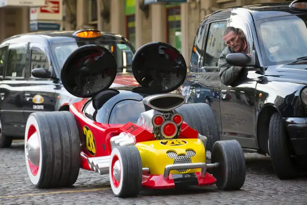 Mickey Mouse and His New 'Roadster’ Spotted Around London