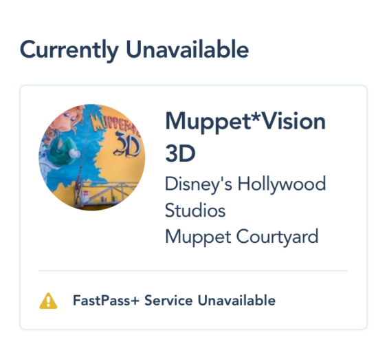 Muppet*Vision 3-D Temporarily Closed