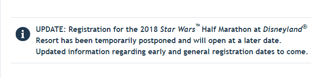 Is runDisney Cancelling the Tinker Bell Half Marathon and the "Star Wars Half Marathon - Light Side" Race Weekends in 2018?