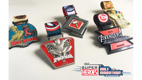 Heroic Medals of the 2017 Super Heroes Half Marathon at Disneyland Have Landed