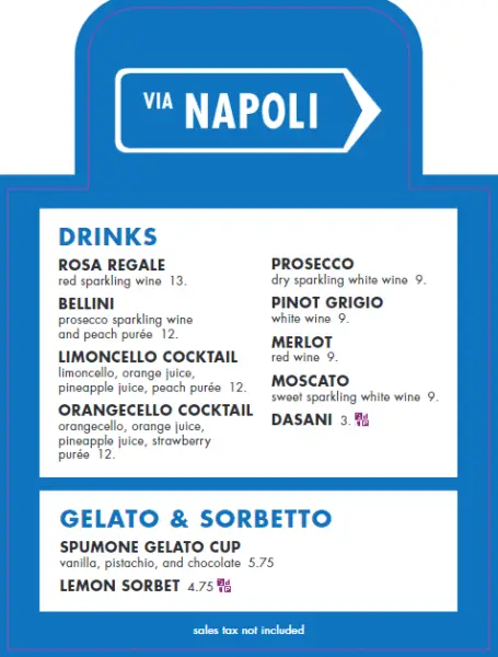 New Items Added To The Pizza Window Menu At Via Napoli In EPCOT