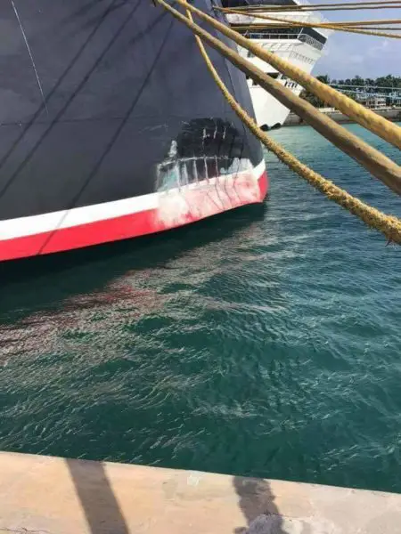 Disney Dream Collides with Dock in Nassau