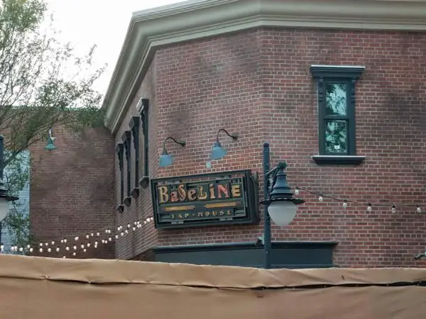 Sign For BaseLine Tap House is up at Disney's Hollywood Studios