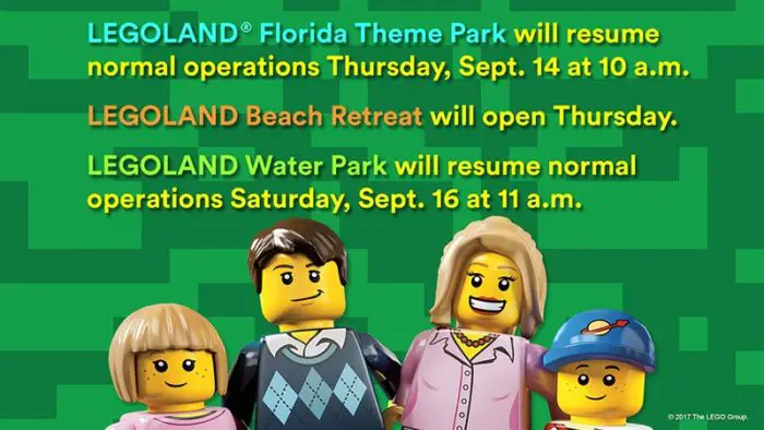 LEGOLAND Florida Theme Park Will Resume Operations Thursday, September 14