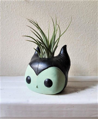 Wickedly Cute Maleficent Inspired Planter with Air Plant