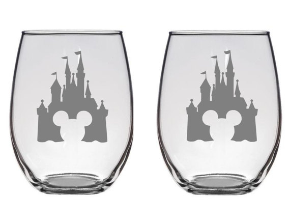  Disney Castle Wine Glasses