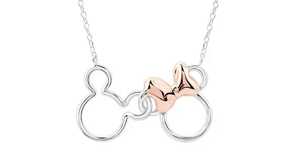 Intertwined Mickey and Minnie Necklace