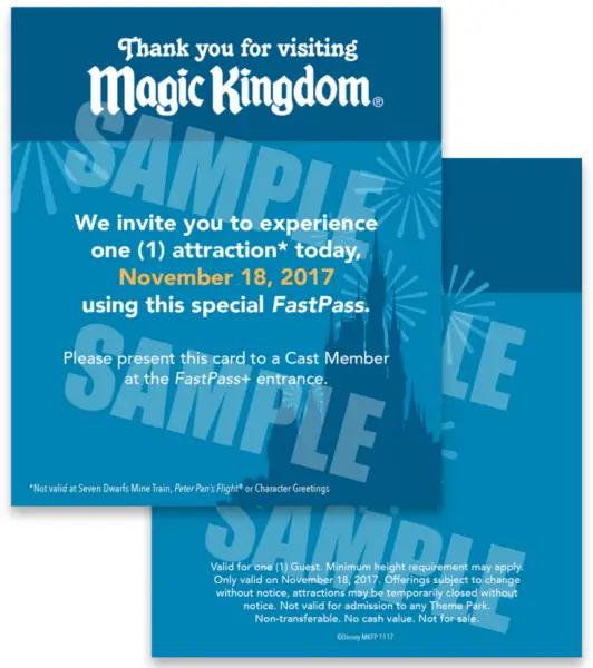 Magic Kingdom FastPass Cards