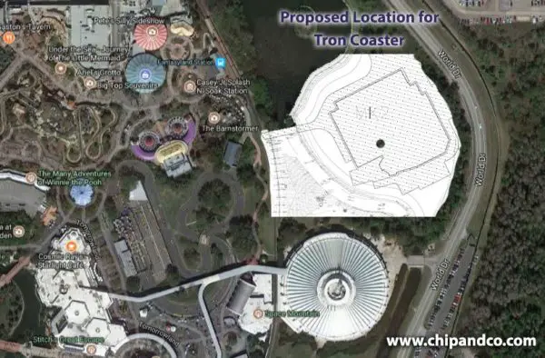 Permits Filed for TRON Lightcycle Filed Today Show the Location and Massive Size of New Attraction