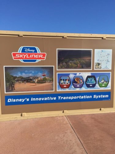 New Skyliner Gondola System Concept Art For Hollywood Studios and Epcot Stations And Logo