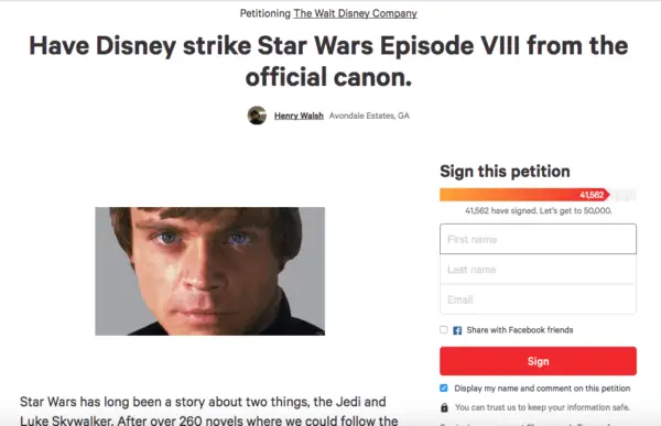 The Last Jedi petition