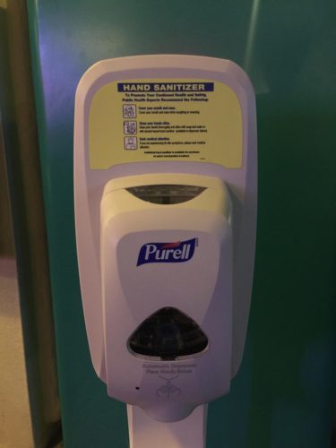 hand sanitizing station