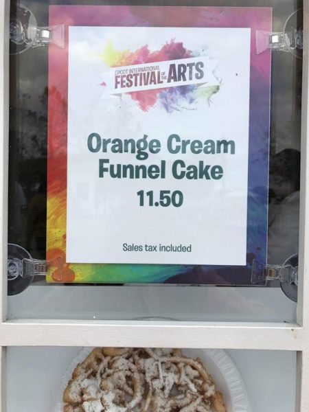Orange Cream Funnel Cake at Epcot's Festival of the Arts