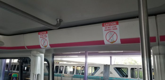 New Signage On Monorail Doors