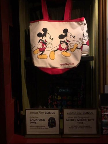Vibrant Red and White Mickey Mouse Tote with Purchase at Walt Disney World