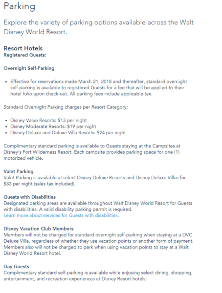 Resort Parking Fees Will Go Into Effect for Reservations Booked After March 21