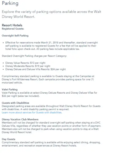 Has Disney World Reversed Their Overnight Parking Fee?