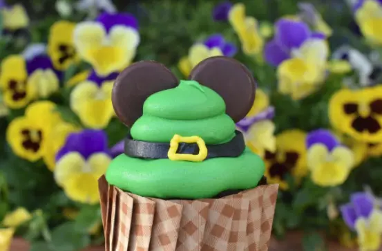 Celebrate St. Patrick's Day with this Leprechaun-themed Cupcake at Main Street Bakery in Magic Kingdom