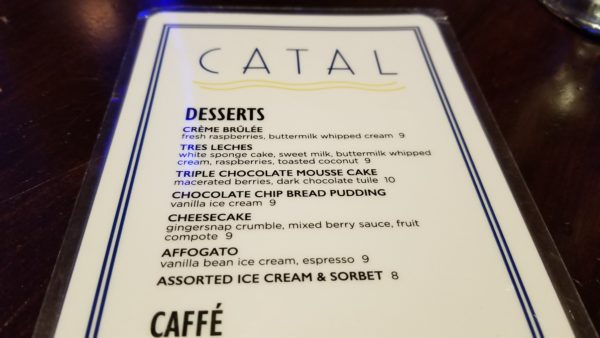 Dinner with a view at the Catal Restaurant in Downtown Disney