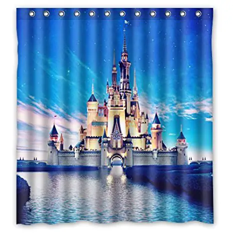 Beautiful Disney Castle Shower Curtain, Disney Castle Shower Curtain